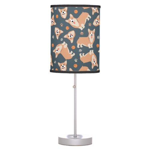 Cute Corgi Pattern Table Lamp
