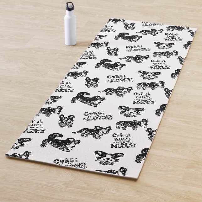 Cute Corgi Pattern Yoga Mat (In Situ)