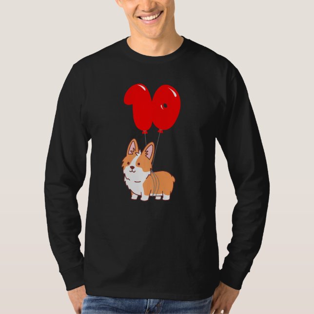Cute Corgi Pembroke  10th Birthday  Kids Balloon P T-Shirt (Front)
