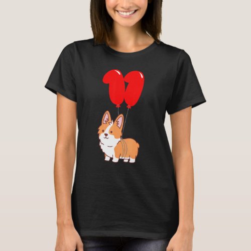 Cute Corgi Pembroke 11th Birthday Kids Balloon Par T-Shirt