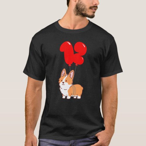 Cute Corgi Pembroke  12th Birthday  Kids Balloon P T-Shirt