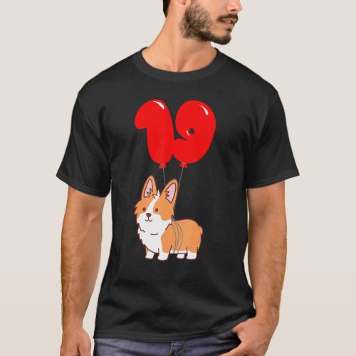 Cute Corgi Pembroke 19th Birthday Kids Balloon Par T-Shirt
