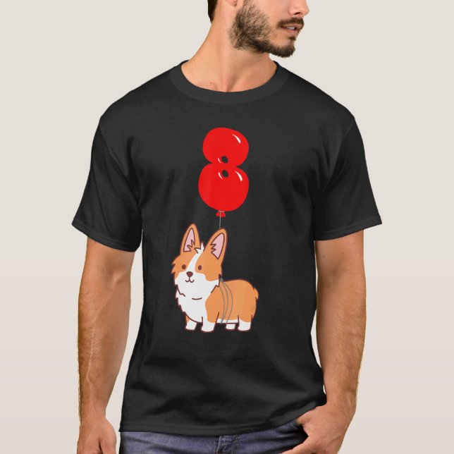 Cute Corgi Pembroke  8th Birthday  Kids Balloon Pa T-Shirt (Front)