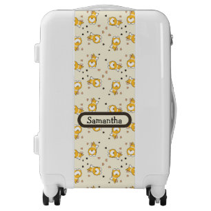 Cute corgi pink pattern luggage