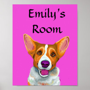 Cute corgi poster, my room, student room poster