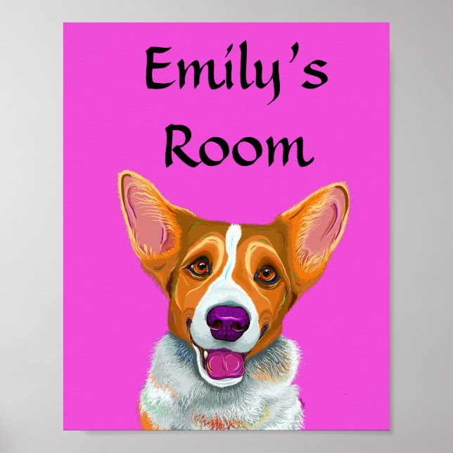 Cute corgi poster, my room, student room poster (Front)
