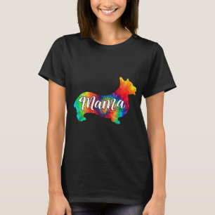 Cute Corgi Psychedelic Art Hippy Dog Mama T-Shirt