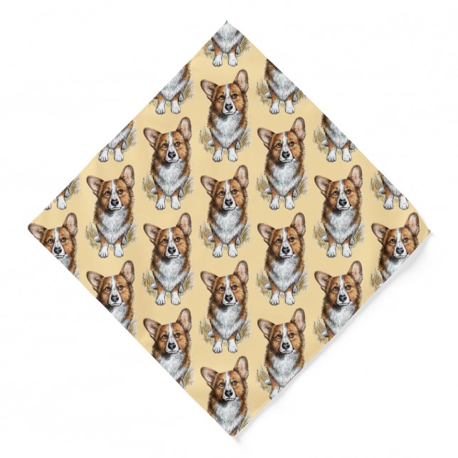 Cute Corgi puppy Bandana (Front)