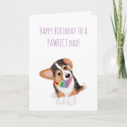 Cute corgi puppy birthday card from the dog