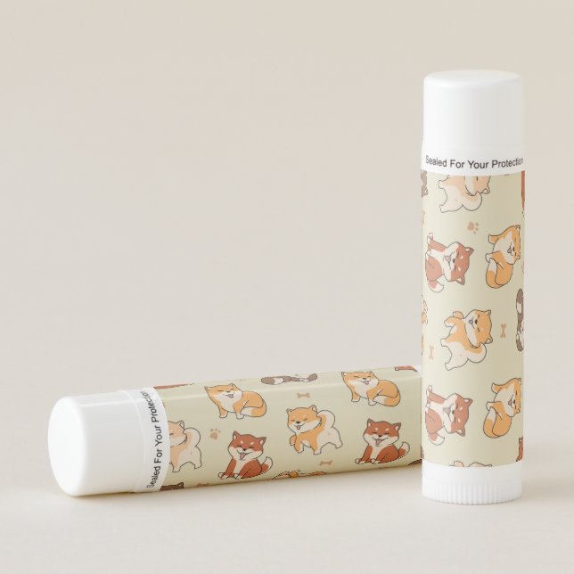 Cute Corgi Puppy Dog Animal Illustration Pattern Lip Balm (Front)
