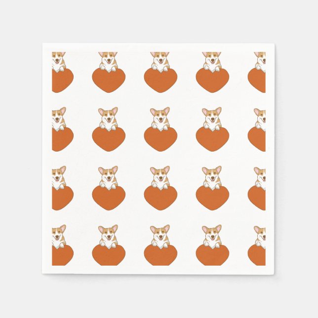 Cute Corgi Puppy Dog   Napkins (Front)