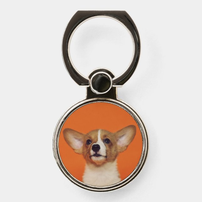 Cute Corgi Puppy | Dog Phone Ring Stand (Front)