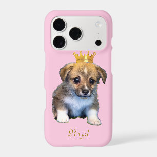 Cute Corgi Puppy Dog & Royal Crown on Pink iPhone 17 Pro Case