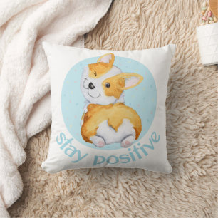Cute Corgi Puppy Dog Throw Pillow