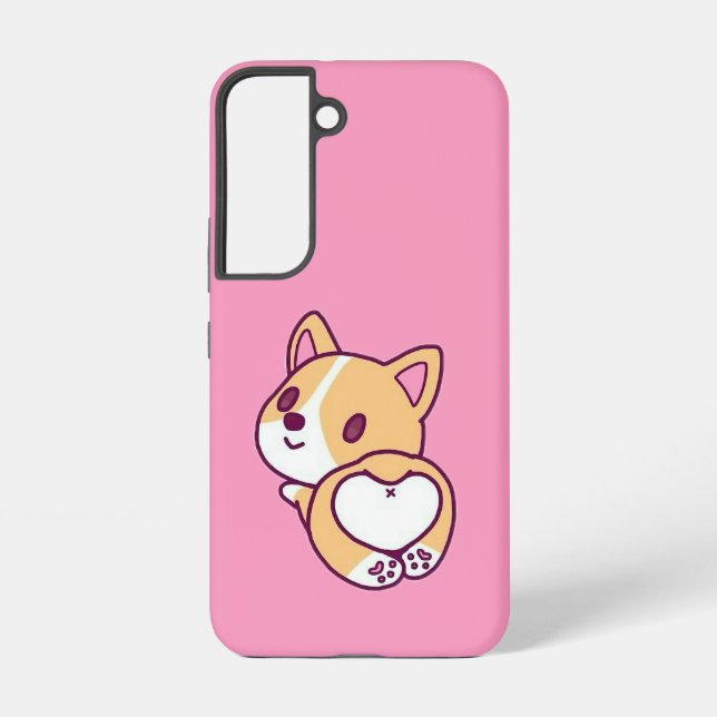 Cute Corgi Puppy Love Samsung Galaxy Case (Back)
