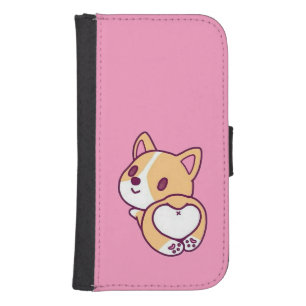 Cute Corgi Puppy Love Galaxy S4 Wallet Case