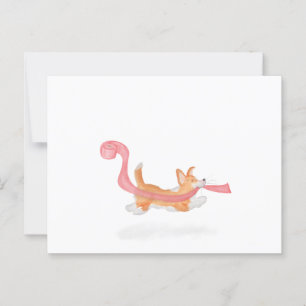 Cute corgi puppy stealing toilet roll postcard