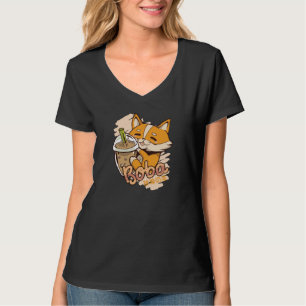 Cute Corgi Puppy with Bubble Tea T-Shirt