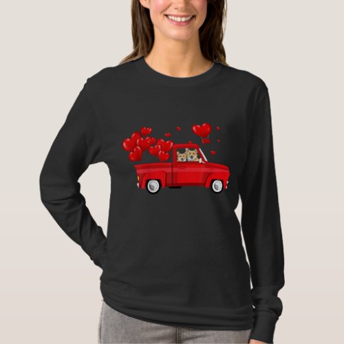 Cute Corgi Riding Red Truck Love Valentines Day G T_Shirt