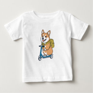 Cute Corgi Scooter Kids T-Shirt