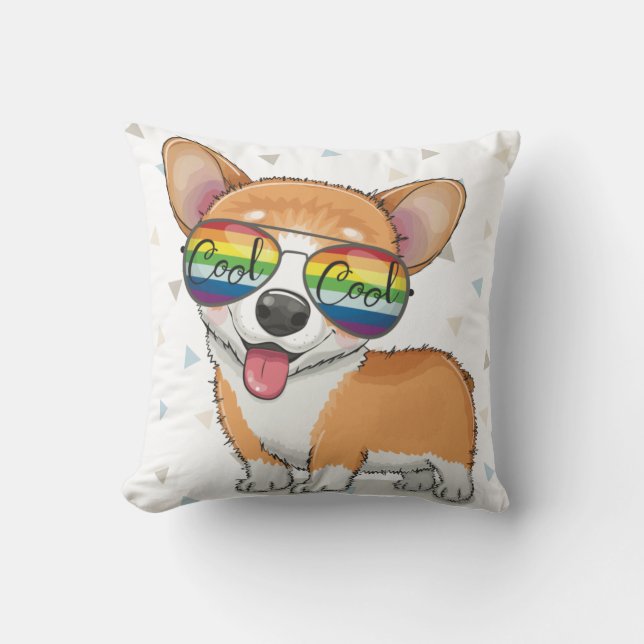 Cute Corgi Throw Pillow (Front)