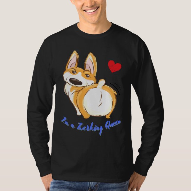 Cute Corgi Twerking Queen Best Twerk 917 T-Shirt (Front)