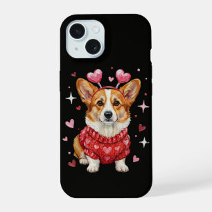 Cute Corgi Valentine Heart Valentines Day iPhone 15 Case