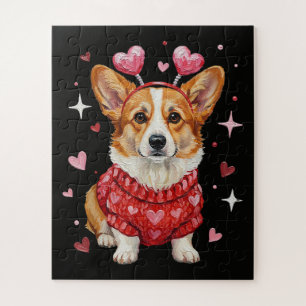 Cute Corgi Valentine Heart Valentines Day Jigsaw Puzzle