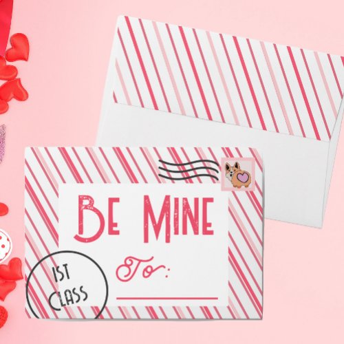 Cute Corgi Valentines Day Be Mine Envelope
