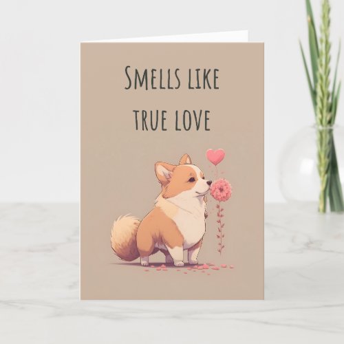 Cute Corgi Valentines Day Card  Dog Themed