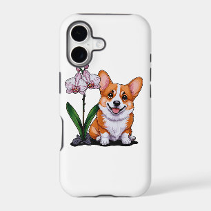 Cute Corgi with Orchidea iPhone 17 Case