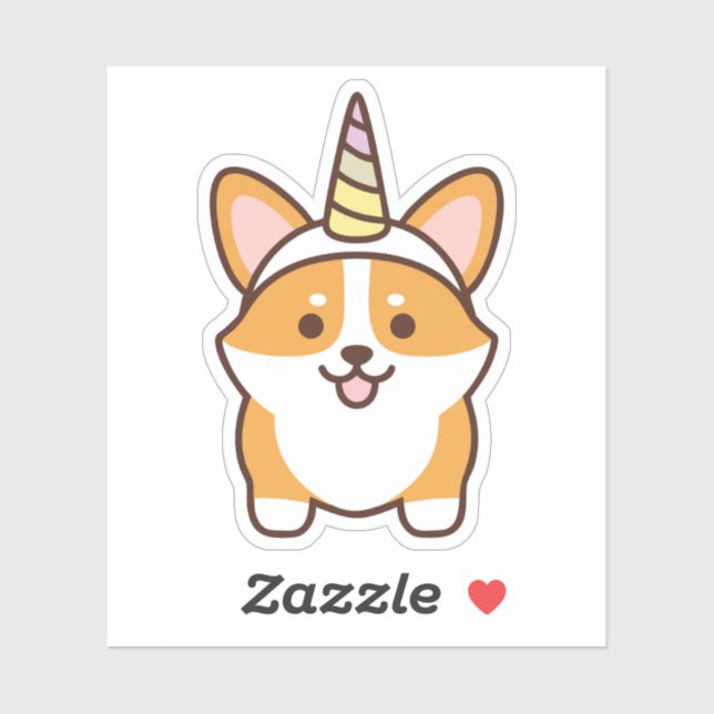 Cute Corgicorn Sticker (Sheet)