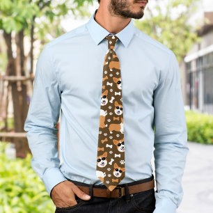 Cute Corgis Pembroke Welsh Corgi Funny Pattern Neck Tie