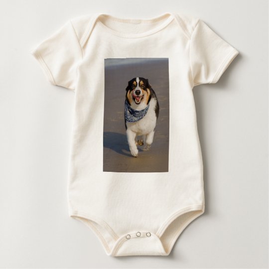 Cute Cori Running on Beach Baby Bodysuit