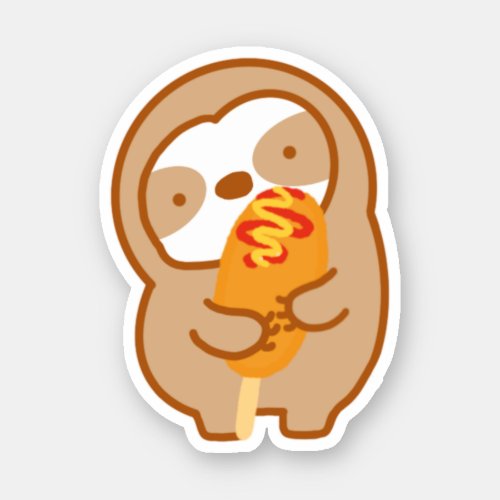 Cute Corn Dog Sloth  Sticker