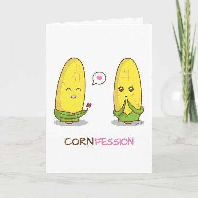 Cute Corn Love Confession For Someone Sweet Card (Front)