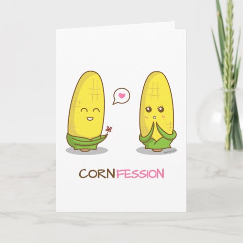 Cute Corn Love Confession For Someone Sweet Card
