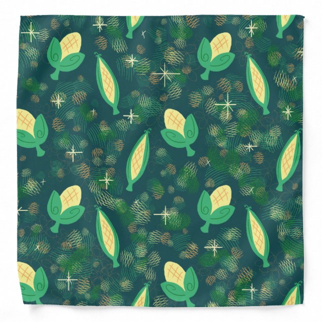 Cute Corn Veggie Pattern Bandana (Front)