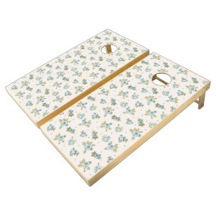 Cute Cornhole Board Romantic Blue Roses Set