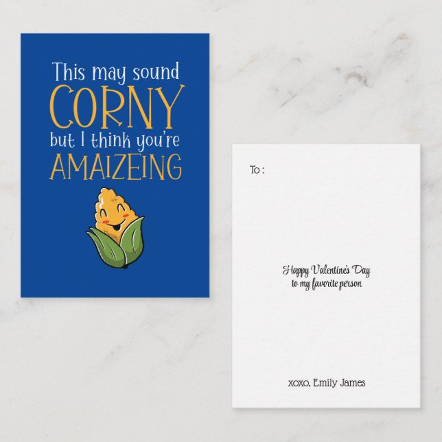 Cute Corny Amazing Pun Funny Kids Valentine's Day Note Card (Front/Back)