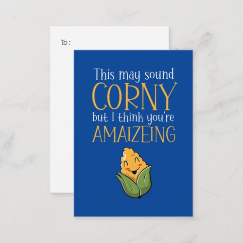 Cute Corny Amazing Pun Funny Kids Valentines Day Note Card