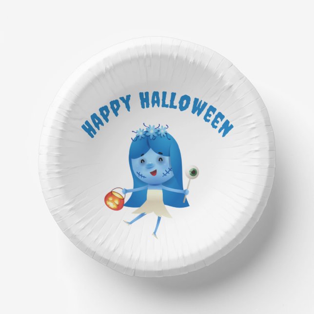 Cute Corpse Bride Halloween party  Paper Bowls (Front)