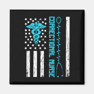 Cute Correctional Nurse Us Flag Nursing Healthcare Magnet
