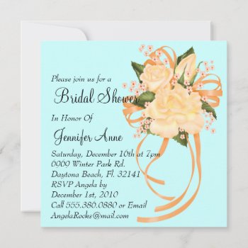 Cute Corsage Flowers Bridal Shower Invite by ForeverAndEverAfter at Zazzle