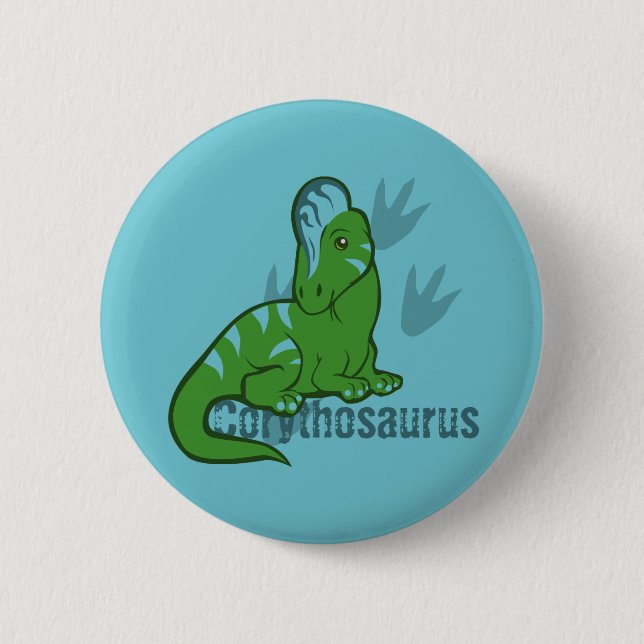 Cute Corythosaurus Button (Front)
