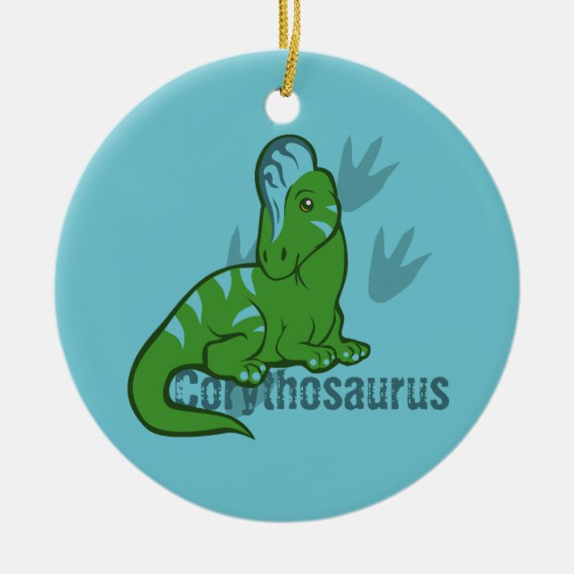 Cute Corythosaurus Ceramic Ornament (Front)