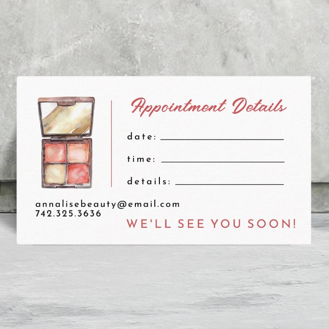 Cute Cosmetics Make Up Artist  Appointment Card (Creator Uploaded)