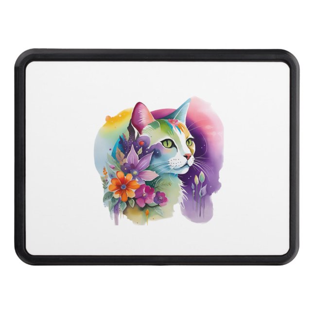 Cute cosmic bohemian cat   hitch cover (Front)