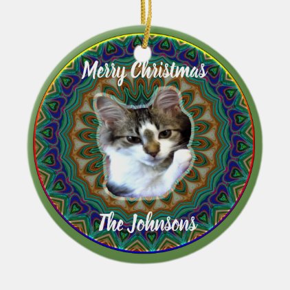 Cute Cosmic Kitten Christmas Ornament