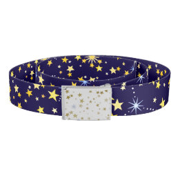 Cute Cosmic Pattern Starry Night Galaxy Navy Blue Belt